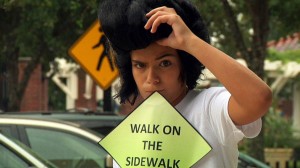 Walk on the sidewalk